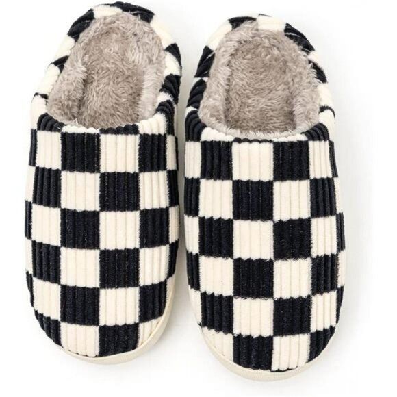 Fuzzy memory foam house slippers indoor outdoor shoes with faux fur lining - Picture 3 of 7